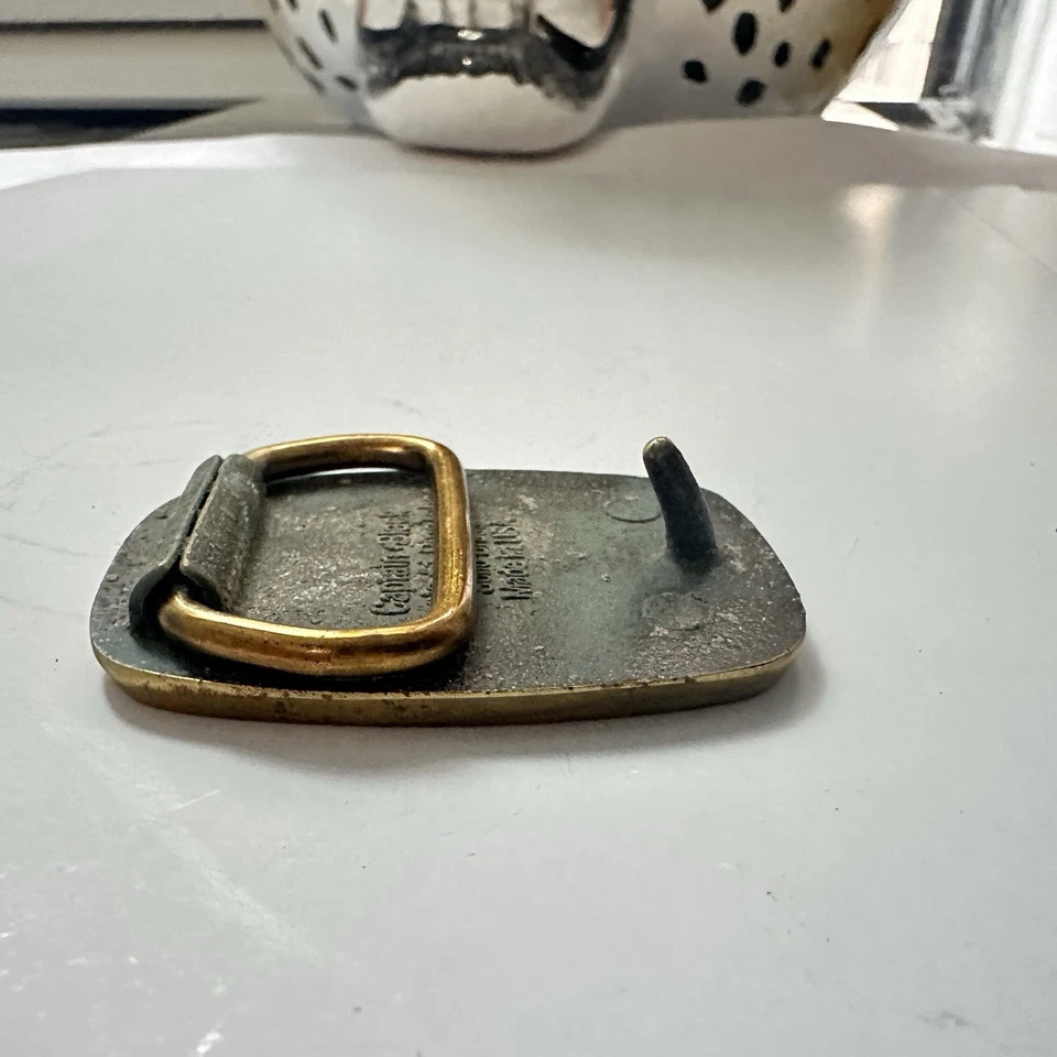 Capitán Black Pipa Tabaco Promo Latón Sólido Vestido Hebilla Cinturón Hecho en EE. UU. Foto 3 de 4