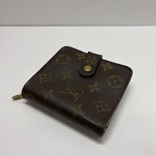 Louis Vuitton Monogram Compact Zip Wallet M61667 MI0082 Brown Auth