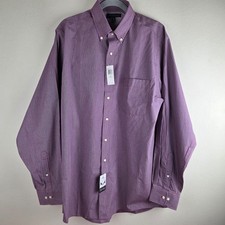 Tommy Hilfiger Button Down Shirt 17 36-37 Tall Red Blue Check 100 Cotton