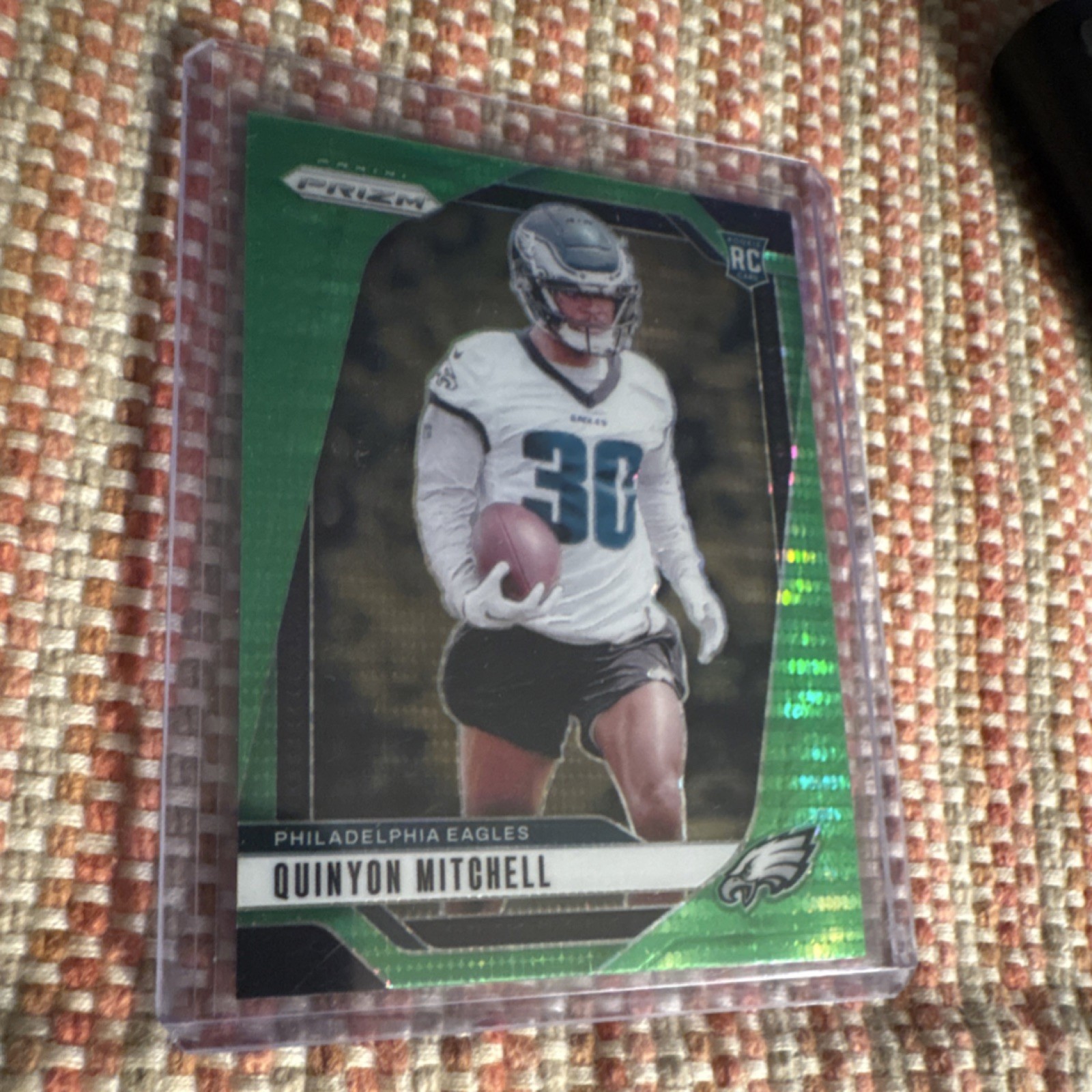 Panini Prizm 2024 Quinyon Mitchell Rookie Green Prizm #381 Philadelphia Eagles