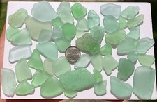 SEAFOAM GENUINE SEA GLASS HANDPICKED PUERTO RICO LOT OF 52 PIECES MIXED QUALITY