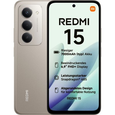 Xiaomi Redmi 15 128 GB Titan Gray Dual SIM Smartphone Handy Mobiltelefon