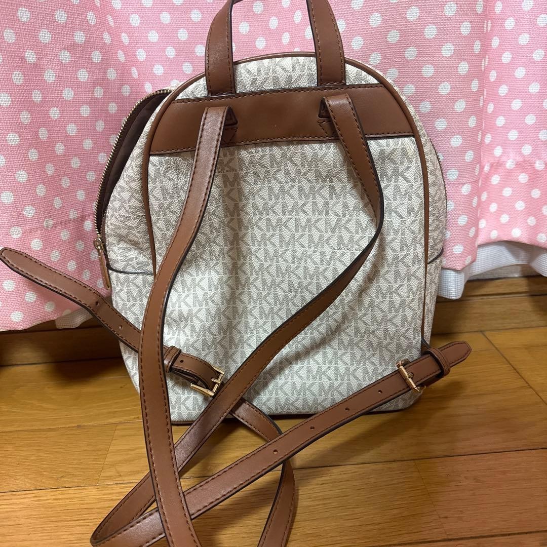 MICHAEL KORS Patchwork Backpack Beige/Brown Faux … - image 3