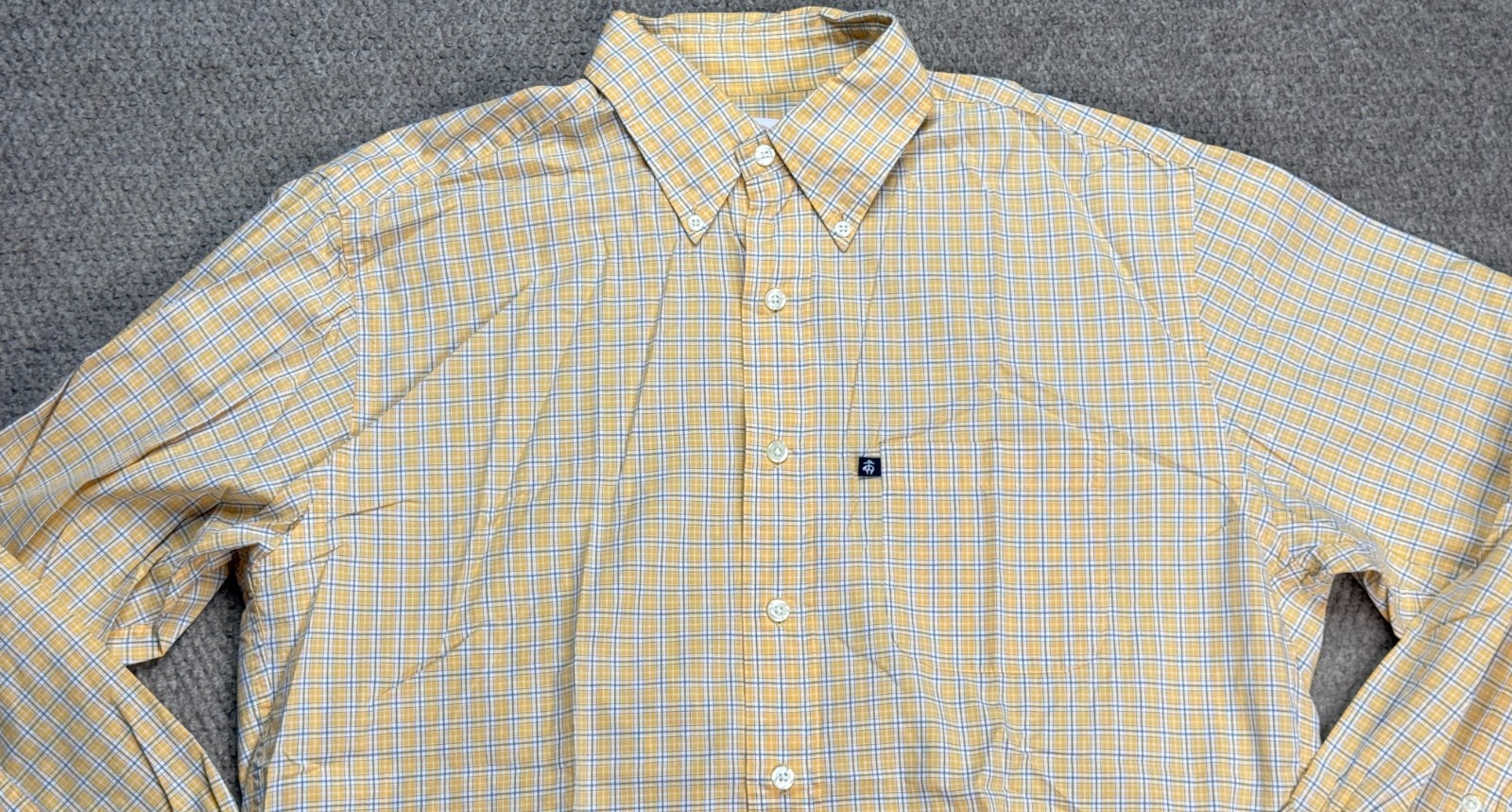 Brooks Brothers 346 Men's Logo Front Button Down Long Sleeve Check Shirt Size M thumbnail 2