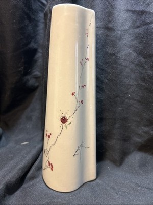 Mid-Century Baatz Pottery Hand Painted Ceramic Cherry Blossom Glazed