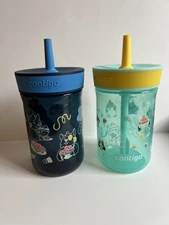 Contigo Spill Proof Kids Tumbler with Straw 14oz, 2 Pack, Toddlers 1-3 Years