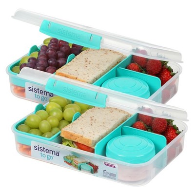 To Go 1.48L (2-Pack) Bento Food Storage Containers, Lunch Boxes with Removabl...