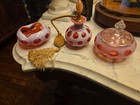 Rare Fenton Glass Opal Coin Dot Vanity Set For Devilbiss — photo 10