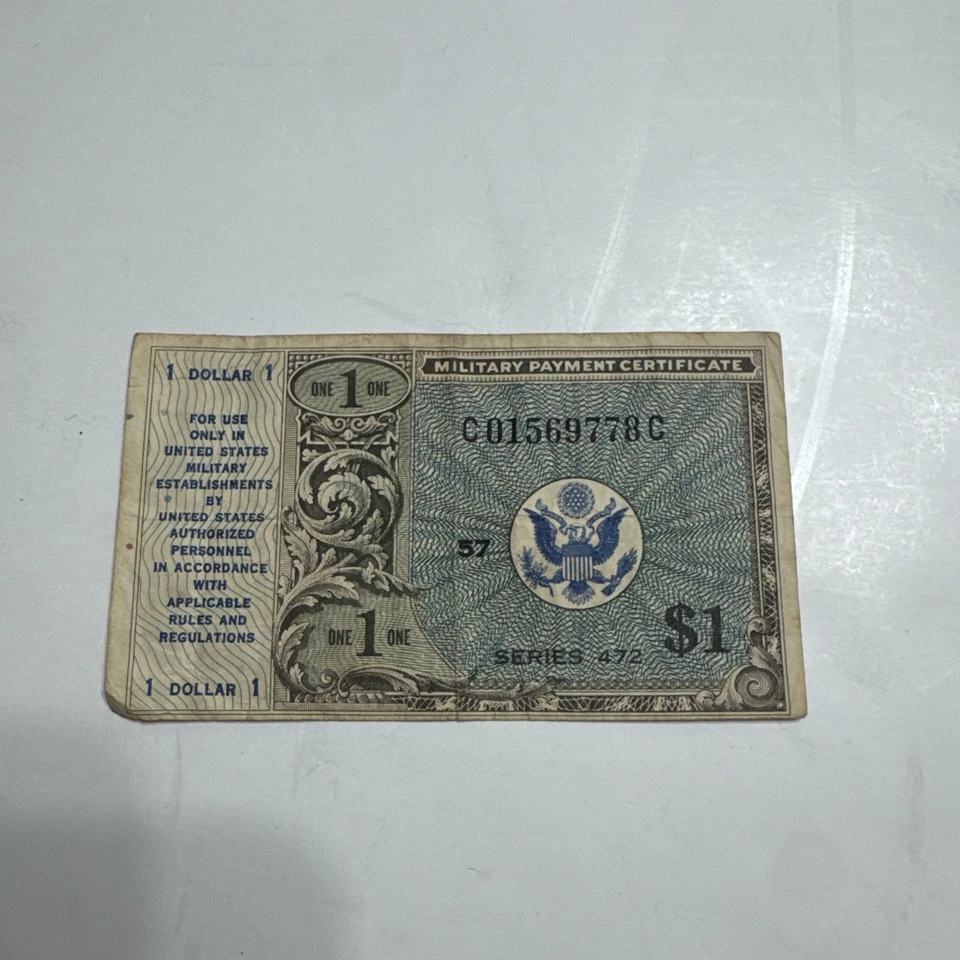 Military  Payment  Certificate - 1 Dollar, Series 472, Sold as is - Image 2 of 4