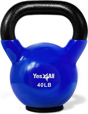 Cast Iron Kettlebell with Protective Rubber Base, Strength Training Kettlebells