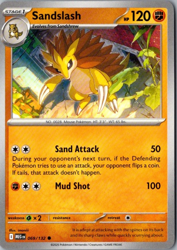 Sandslash 069/132 Common ME01: Mega Evolution NM