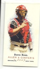 2007 Allen & Ginter Mini A&G Back David Ross 311