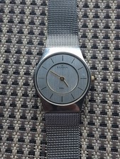 Orologio donna Skagen acciaio. Fascia in rete in buone condizioni. Completamente regolabile.