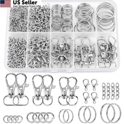 523PCS Keychain Making Kit, Supplies Including Silver 