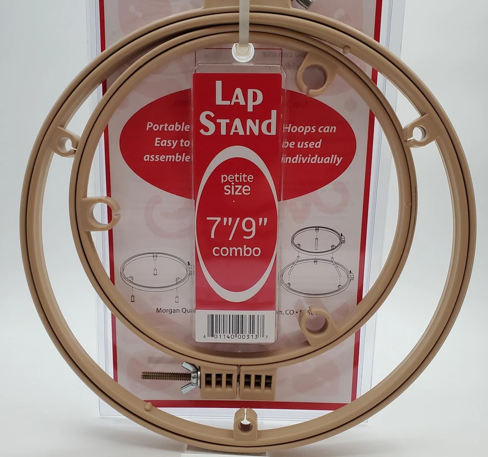 Morgan Lap Stand Hand Embroidery Hoop 7in & 9in Combo Plastic No Slip Elevation - Image 2 of 4