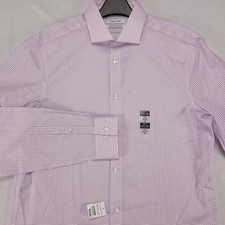 Calvin Klein Mens Dress Shirt 15.5 34/35 Purple Check Slim Fit Cotton New NWT