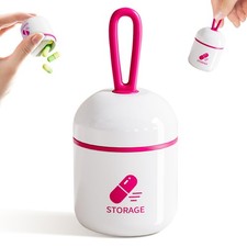 Keychain Pill Holder Small Box Case Container Organizer for Purse, Removable