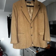 Brooks Brothers 100 Camel Hair Blazer Vtg 3-Button Sport Coat Tan Men's 46