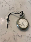 Early Antique Illinois Watch Company Pocket Watch, Non Working, W/ Key
