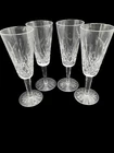 Set of 4 Vintage Waterford Crystal Lismore  7 1/4” Flute Champagne Glasses