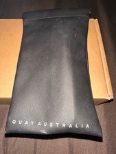 Quay Australia Black Metal Aviator Style Sunglasses with Soft Case