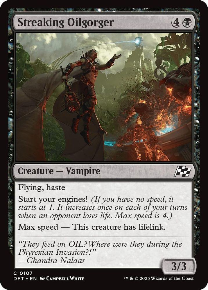 2025 Magic: The Gathering Aetherdrift - Streaking Oilgorger (#107, C, Near Mint)