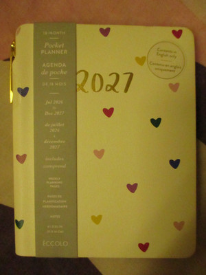 Eccolo, 18 Monate Taschenplaner / Tagebuch, Jul 2026 - Dez 2027, Herz Design Hülle