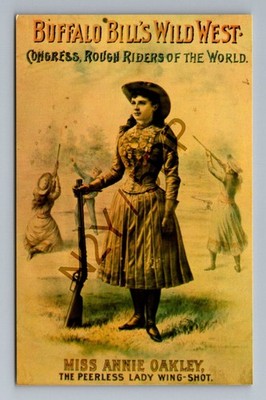 Annie Oakley Buffalo Bill's Wild West Show Poster Art Postcard c.1890