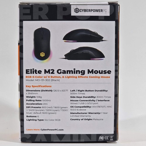 New CyberPowerPC NOHI 02 RBB, ELITE M2 GAMING MOUSE BUNDLE - 第 3/4 張圖片