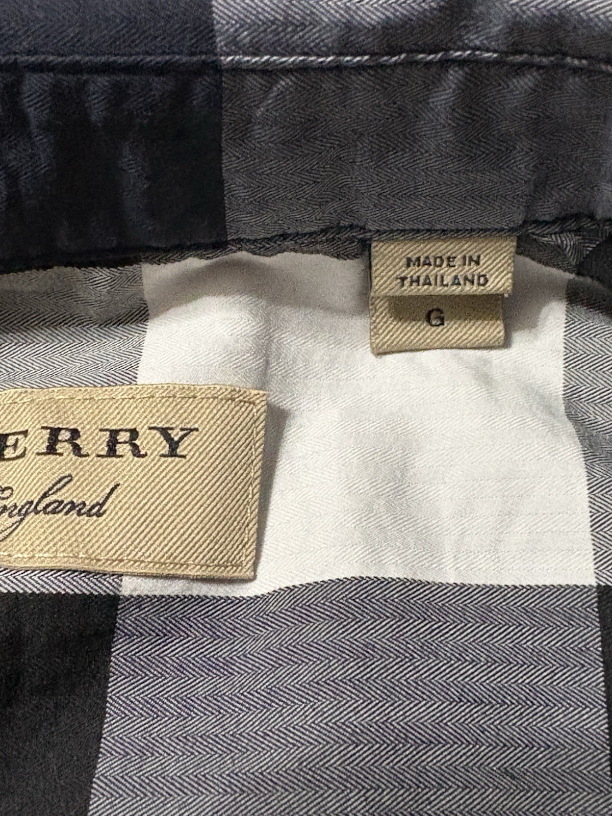 BURBERRY Shirt Check Large L Navy Blue thumbnail 10