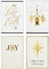 Boxed Religious Christmas Cards Assortment Peace on Earth 4 Designs 24 Cards