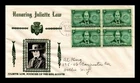 Dr Jim Stamps Scott 974 Juliette Low Block First Day Crosby Thermograph Photo