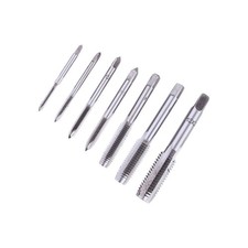 7Pcs Thread Screw Tap Set with Plug Drill DIY Metalworking Hand Tools Kit