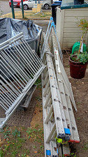 Aluminium Extension Ladder 26 Steps 7m Reach 140kg Portable Silver AB123