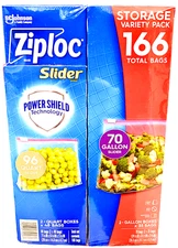 Ziploc Slider Storage Bags Variety Pack 166 Total Bags