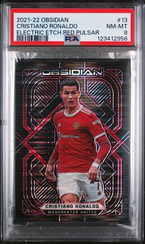 2021 PANINI OBSIDIAN #13 CRISTIANO RONALDO ELECTRIC ETCH RED PULSAR #'d /26