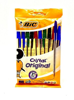 BIC Cristal Fun Kugelschreiber – 4er Pack, 1,6 Mm Breite Spitze, Bunte Farben (Limette, Rosa, Lila, Türkis)