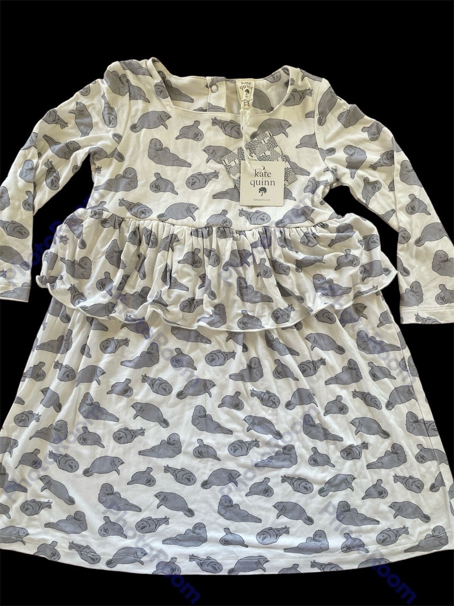 manatee grey dress Kate Quinn NWT Ivory/Grey Ruffle Bodice Long Sl Bamboo Knit Dress-4T Afghan hand embroidered frock
