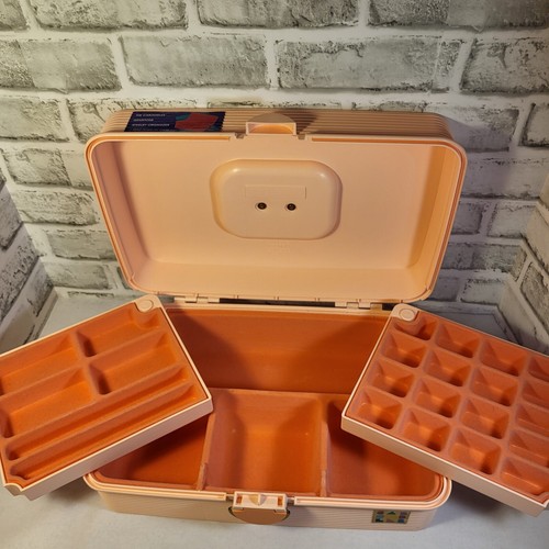 90s Caboodles Gemstone Jewelry Organizer Carrying Case #2410 Peach/Pink - Picture 11 of 19