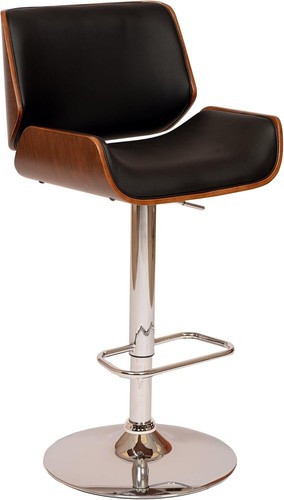 Versatile Chrome Base Bar Stool with Faux Leather & Height Adjustment Features - Picture 3 of 12