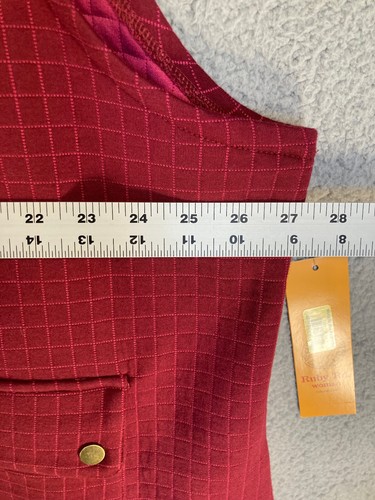 Ruby Rd. Vest Women's Plus 3X Burgundy/Red Snap Front Mock Neck Quilted Look NEW - Picture 7 of 9