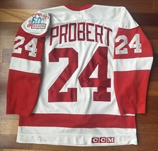 Rare Bob Probert CCM Maska Detroit Red Wings Rookie Jersey 44 Eastside 1985-86