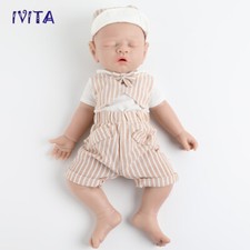 IVITA 17''Sleeping Boy Full Slicone Doll Lifelike Reborn Baby Toddler Toy