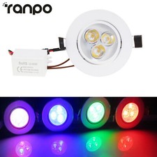 Downlight LED Regulable 3W Lámparas de Techo Empotrables Azul Amarillo Blanco Luz 12V 24V