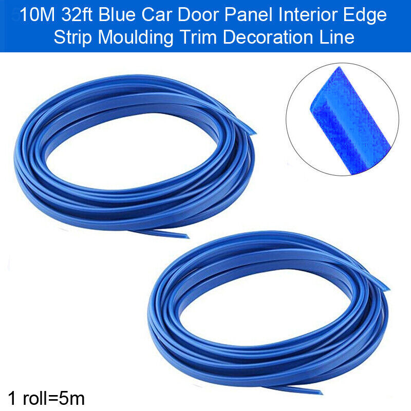 32ft 10M Blue Car Interior Edge Gap Line Moulding Trim Molding