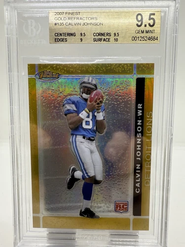2007 Topps Finest Calvin Johnson Gold Refractor BGS 9.5! 26/50!!