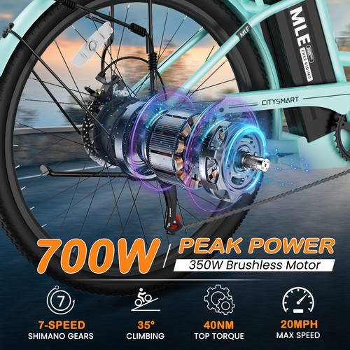 MOPHOTO 26 in Electric Bike for Adults Peak 700W 7 Speed 36V Removable Battery - Picture 41 of 45