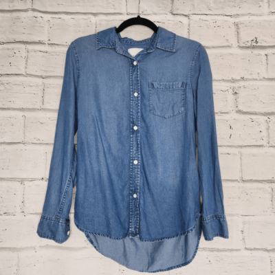 high low button up shirt