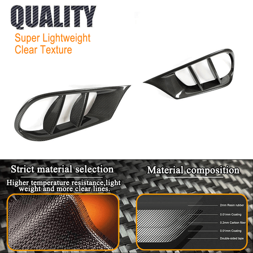 For Mercedes-Benz E Class W212 Sport REAL CARBON Fog Lamp Grill Air Vent Cover - Picture 9 of 13