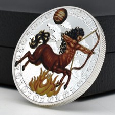 Sagittarius Challenge Coin 12 Constellations Silver Plated Commemorative Medal